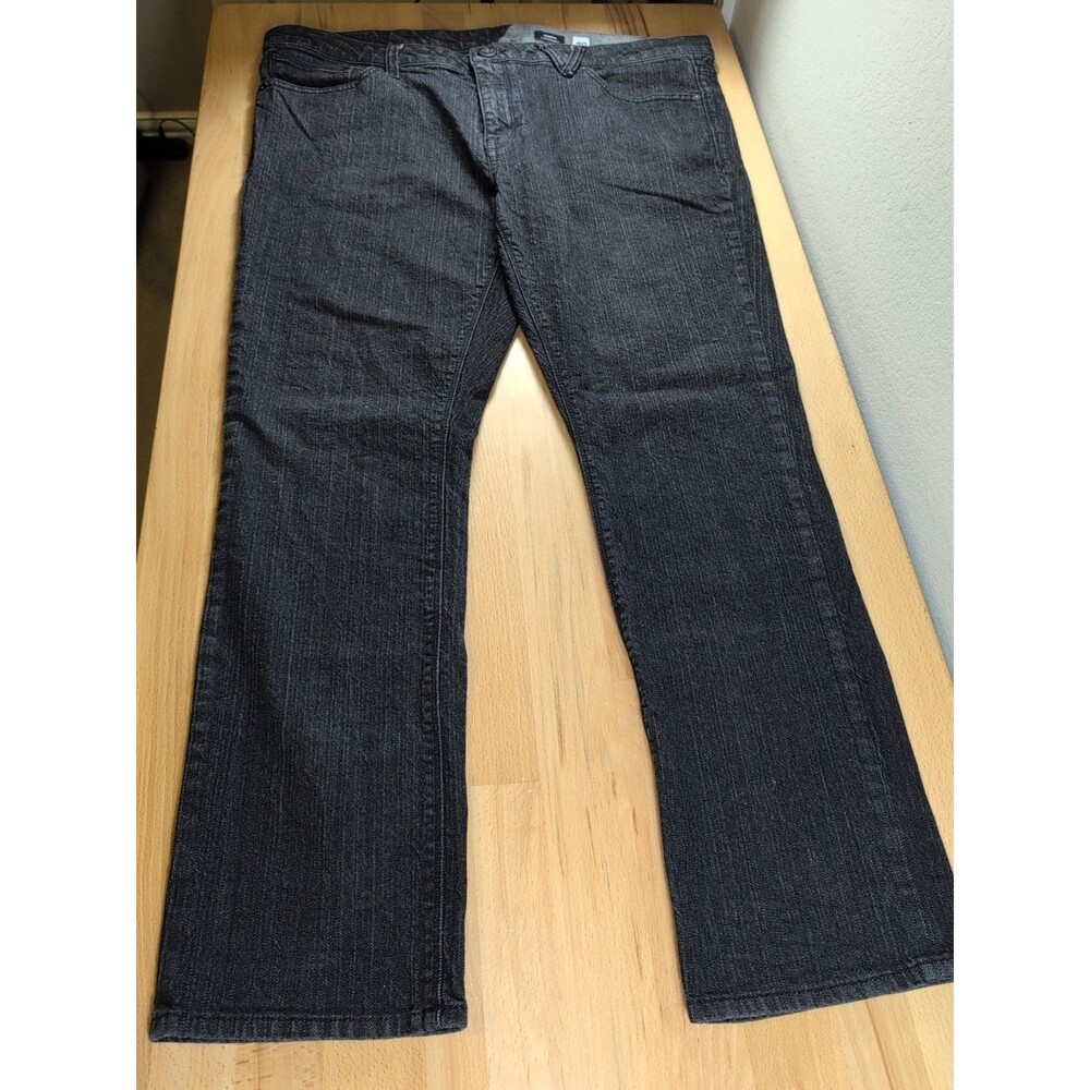 Volcom Vorta Jeans Mens 40x30 Fit 41x30 Black Slim Straight Diamond Logo